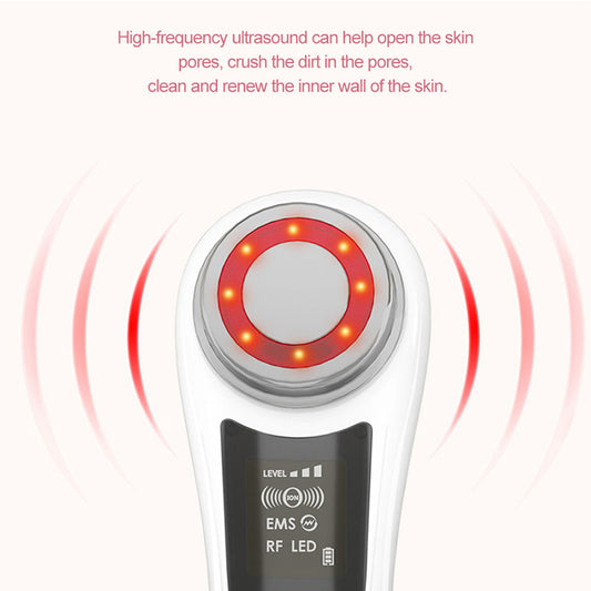 RF & EMS Multi Functional Beauty Devices With Red Blue Light Therapy, Deep Cleansing On Skin Care Tools