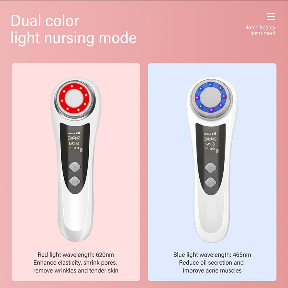 RF & EMS Multi Functional Beauty Devices With Red Blue Light Therapy, Deep Cleansing On Skin Care Tools