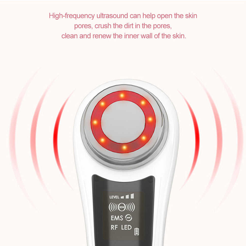 RF & EMS Multi Functional Beauty Devices With Red Blue Light Therapy, Deep Cleansing On Skin Care Tools